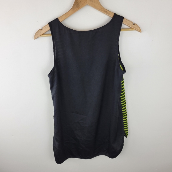 MICHAEL KORS Green and Black Stripe Blouse - Picture 6 of 7